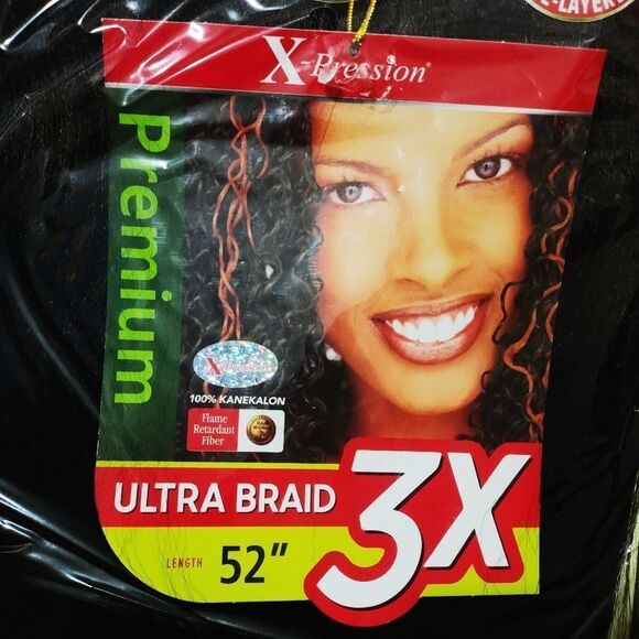 X-Pression Pre-stretched Pre-layered Braid Hair Extensions 52 Inch - Picture 2 of 9